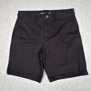Old Navy Mens 32 Black Slim Built-In Flex Chino Shorts Cotton Blend Preppy
